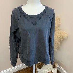 Lululemon Womens Charcoal Gray Long Sleeve Athletic Yoga Crewneck Sweatshirt